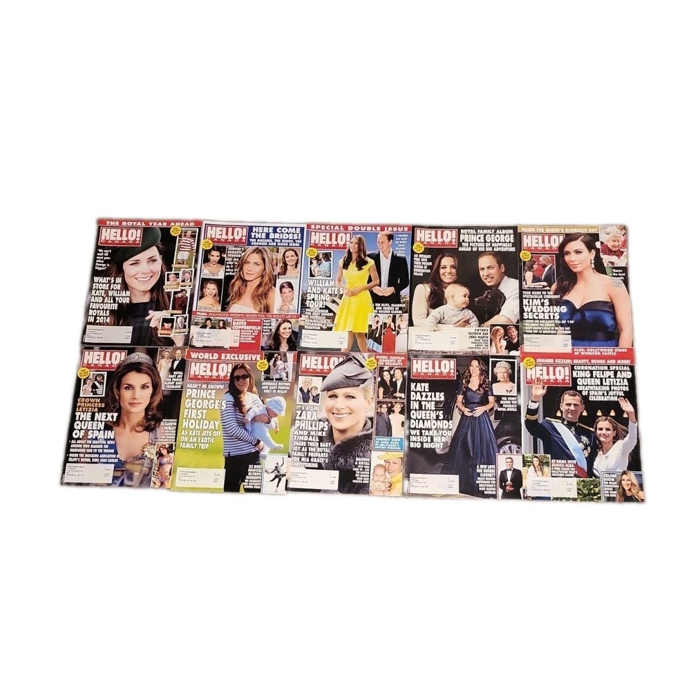 Hello Canada Magazines x 10 Issues Prince Harry Queen Celebrity Job Lot 2014 Mix